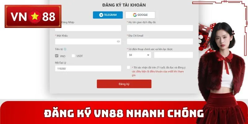 Đăng ký VN88 nhanh chóng
